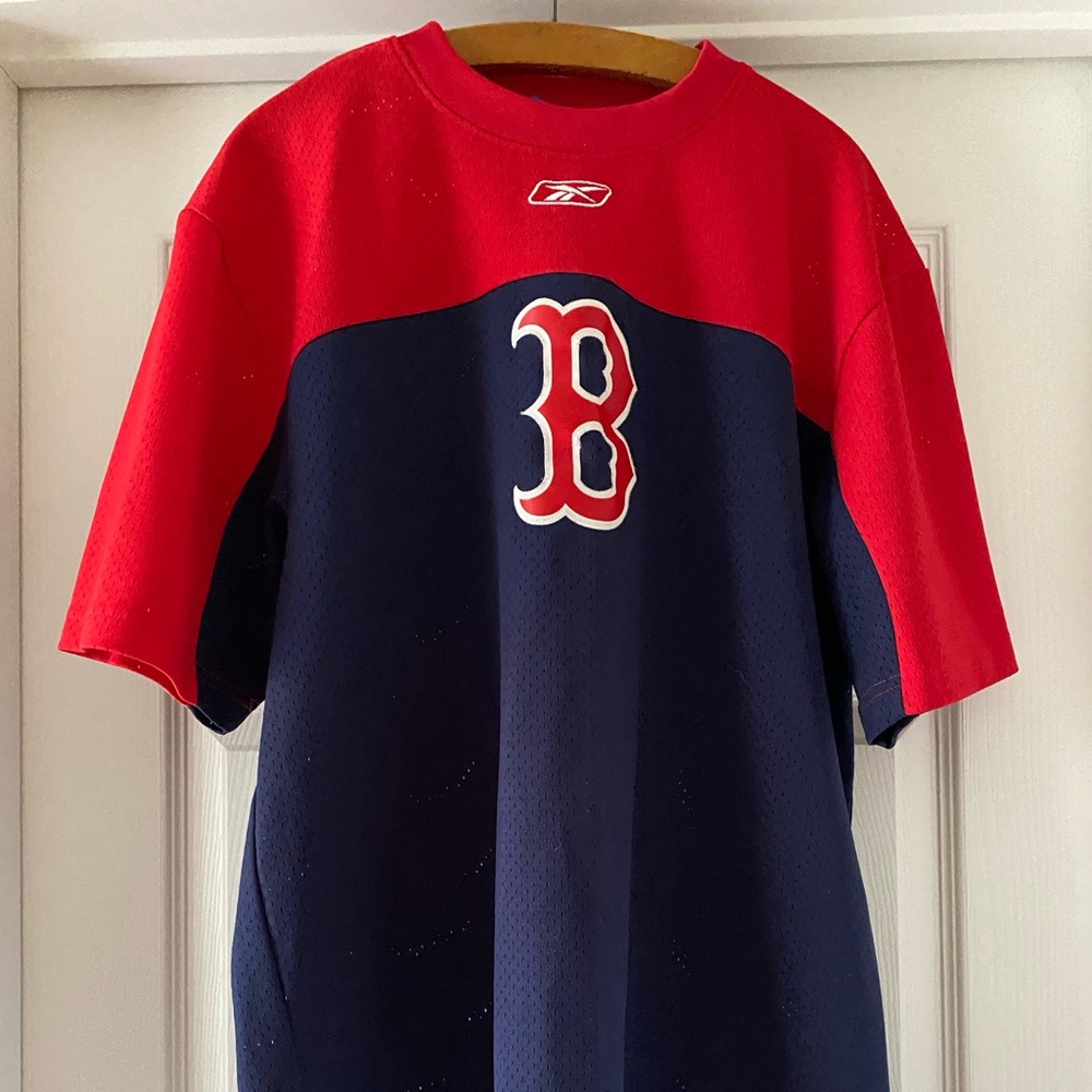 Reebok MLB 2006 Boston Red Sox Short Sleeve Mens M Jersey Shirt Faded Red Navy